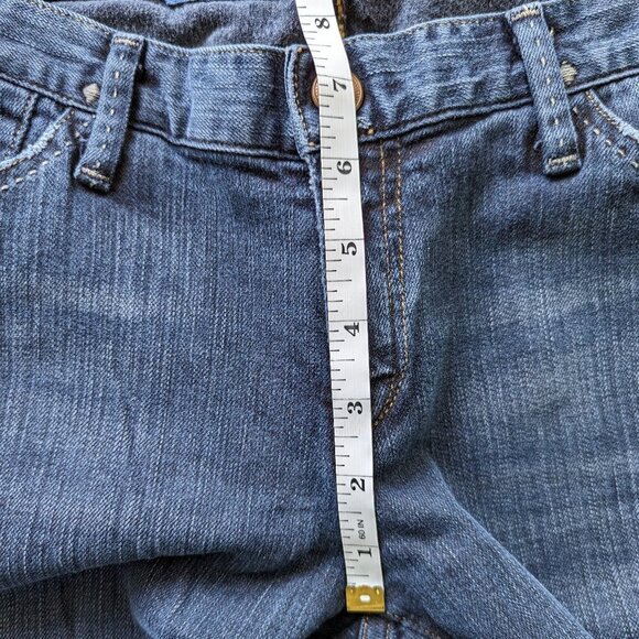 Goldsign Misfit Straight Leg Stretch Blue Jeans - Picture 12 of 14